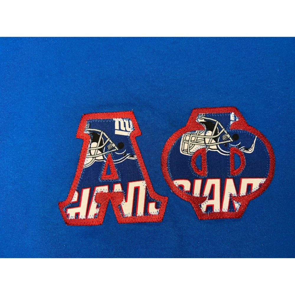 Jerzees Super Sweats Alpha Phi Delta NY Giants Crewneck Sweatshirt Blue Mens S - Picture 4 of 9